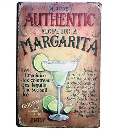 Retro Vintage Metal Bar Signs Outdoor Tin Sign Wall Plaque Poster Margarita for Cafe Bar Pub Beer Club Wall Party Home Decor