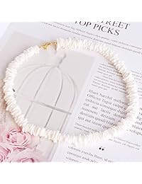 ONESING 6Pcs Shell Necklace Choker Seashell Pendant Necklaces Natural Shell Beads Beach Choker Set Handmade Summer Hawaii Jewelry Adjustable for Girls Women