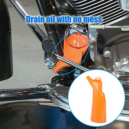 Drip-Free Oil Filter Funnel Set Oil Change Kit Replacement for Harley Davidson Motorcycles,Orange - KIWI MASTER