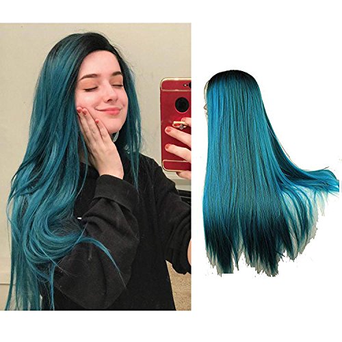 24inch Blue and Green Ombre Cosplay Wig for Women Kuwait Ubuy