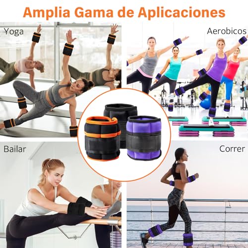 Wodoso Pesas Ajustables para Tobillos 1 par 2 4 6 8 10 Libras Correas de Peso para piernas para Mujeres y Hombres