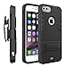 iPhone 7 Plus Case, Comsoon Heavy Duty Shockproof Armor Drop Protection Case Cover with Card Slot, Built-in Kickstand + Swivel Belt Clip Holster for Apple iPhone 7 Plus (black)