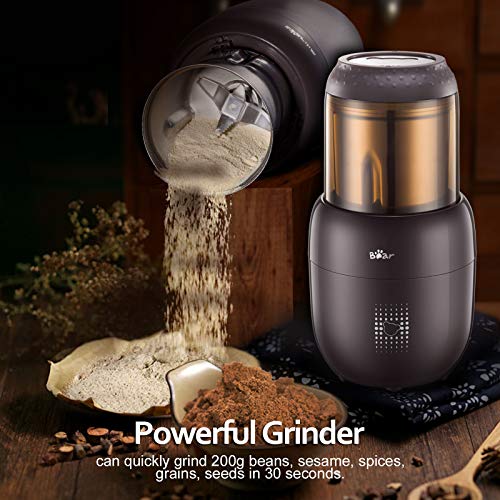 Bear Kaffeemühle mit Edelstahl-Klingen, 300 W, leistungsstarke Mühle – Bild 3
