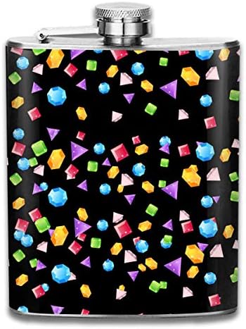 Colored Star Stone Stainless Steel Flask Wearproof 7OZ Hip Flask Pocket Flagon Whiskey Wine Flagon Mug