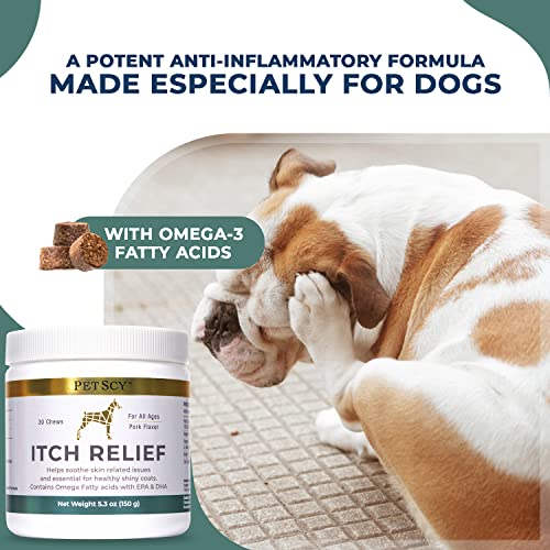 PetScy Dog Itch Relief with Fatty Acids, EPA, DHA, & Omega for Dogs