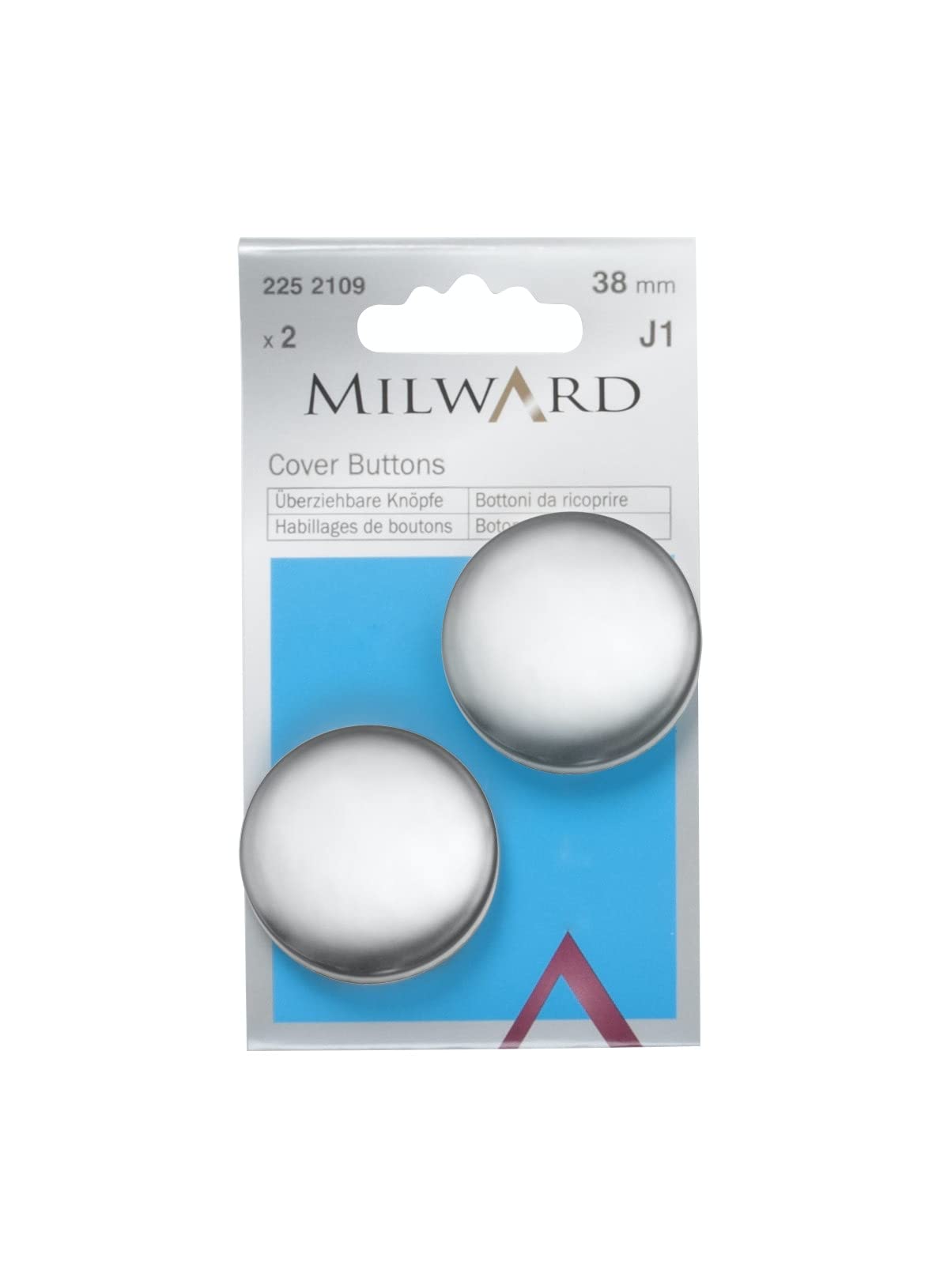 MILWARD 2 COVER BUTTONS STEEL 38 MM 2252109