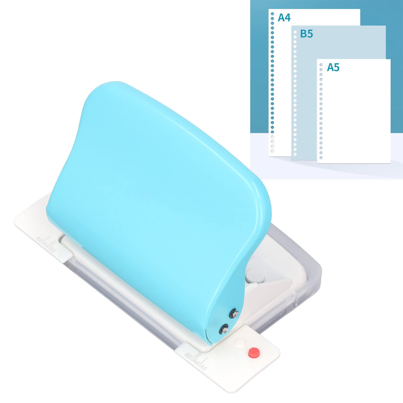 Manual Portable Spiral and Coil Paper Binding Machine A4 A7 Compatible 10 Sheet Capacity Light Blue