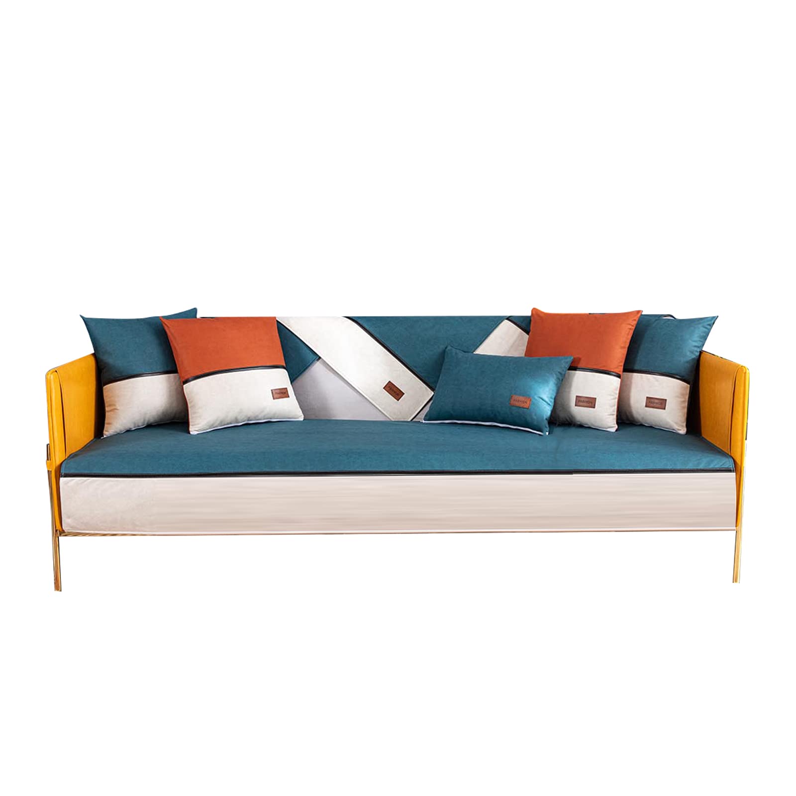 VanderHOME Solid color sofa cover anti-fouling Waterproof Sofa towel Furniture Cover Protector Anti-slip Sofa Slipcover Couch Covers for pet and children 70 * 150cm-Light blue-backrest cover(1 PC)