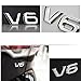 DSYCAR Metal V6 Emblem Fender Trunk Badge Sticker Decal for Car Decoration (Black)