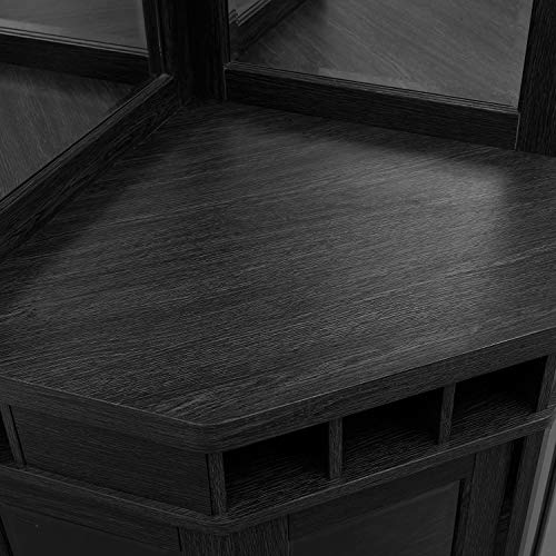 Home Source Eckschrank für Likör und Gläser mit Holzrahmen und Weinregal für Esszimmer oder Lounge – Bild 7