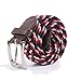 Canvas Elastic Fabric Woven Stretch Multicolored Braided Belts 2041-NA-RD-WT-S