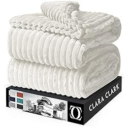 Clara Clark Cut Plush Fleece Throw Blanket - Throw