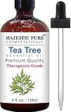 Majestic Pure Therapeurtic Melaleuca Alternifolia Tea Tree Oil With Dropper, 4 fl. Oz