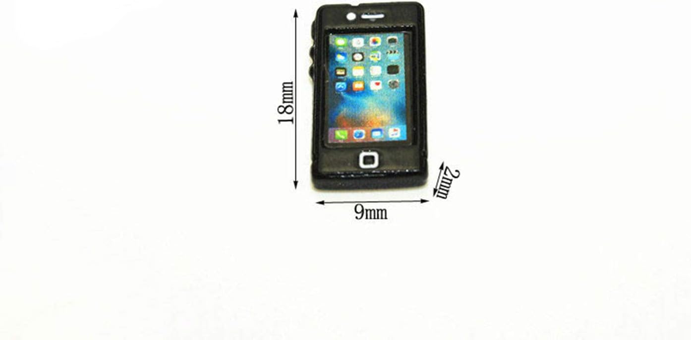 YBpineer 1:12 Scale phone Dollhouse Miniature Toy Doll Food Kitchen living room Accessories apple (black)