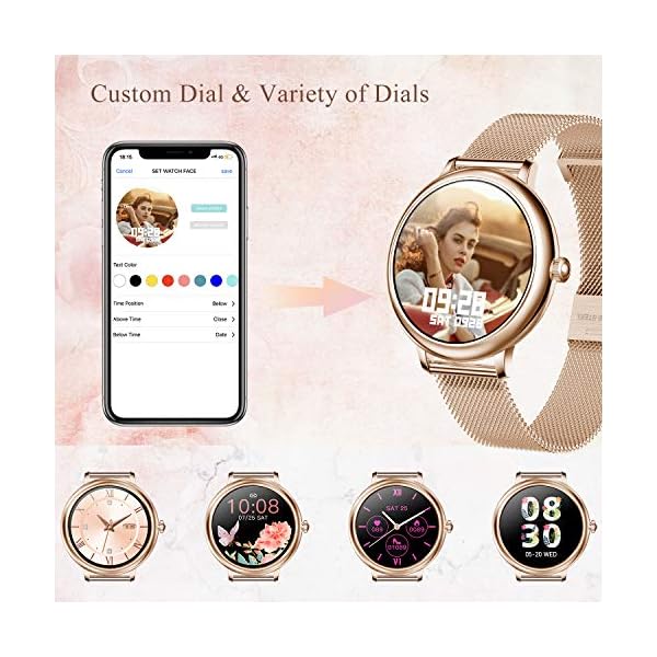 LIEBIG Smart Watch for Women, Full Touch Fitness Watch Tracker with Female Function Heart Rate Monitor Blood Pressure…