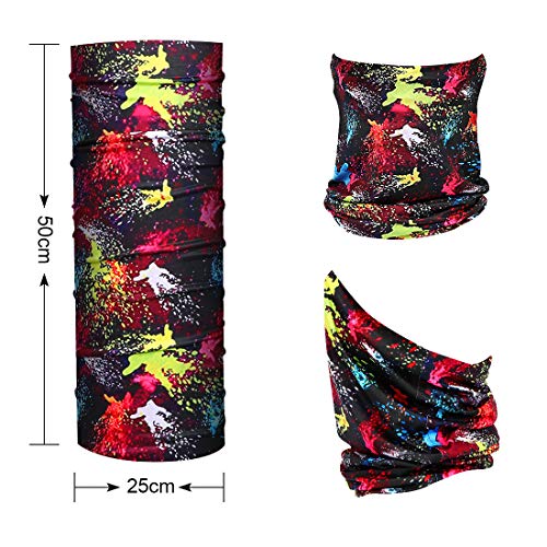 WERFORU Halstuch Für Herren, Gedruckt Kopftuch Schlauchtuch Balaclava Sport Kopfbedeckung Stirnband Gesicht Bandana Hals Sturmhaube zum Radfahren Angeln Laufen Outdoor Kopftuch UV Widerstand