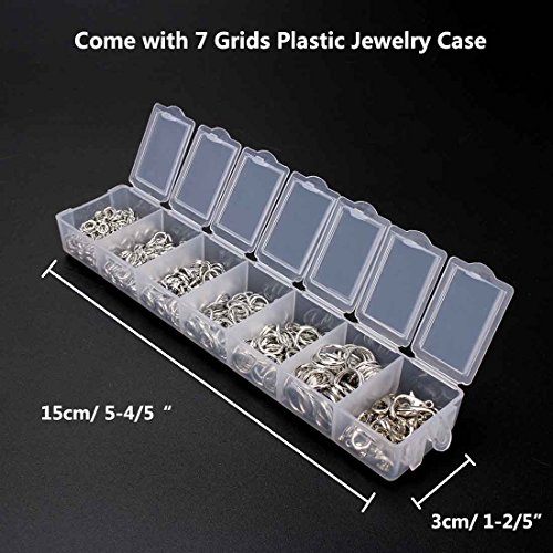 image for Poraxy Jewelry Making Supplies,1500Pcs Silver Jump Rings with Lobster 