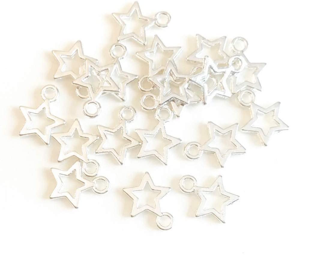 Angel Malone ® A Pack of Plated Metal STAR Pendant Charm Beads Jewellery Making Findings - UK Sellerr (Rose Gold 20pcs. 15mm)