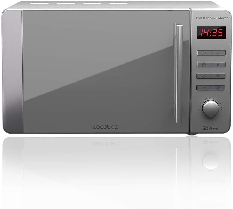 Forno a Microonde ProClean 5020, 700 W, 20 L, rivestimento Ready2Clean, tecnologia 3DWave, design effetto specchio, manico in acciaio inossidabile, 8 programmi, specchio inossidabile