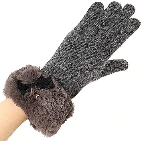 Amazon ランバン オン ブルー 手袋 Lanvin En Bleu Gloves レディース手袋 ニット手袋 触り心地の良いフェイクファー付 手袋 通販