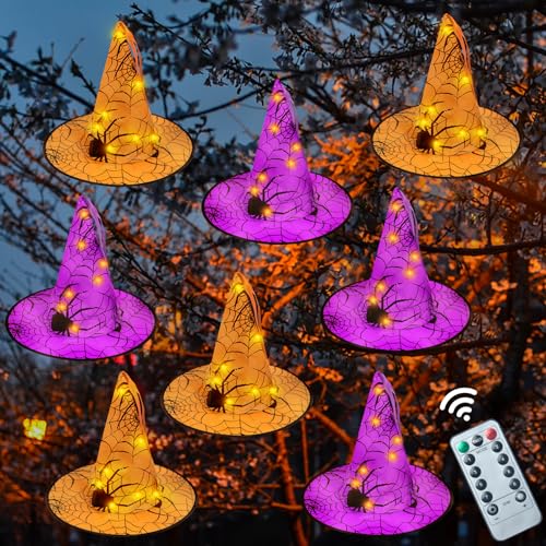 Korlon Tec Witch Hats Decorations, 80 LED Hanging