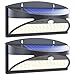 100 LED Solar Lights Outdoor, Waterproof Motion Sensor Solar Wall Lights, Super Bright Wireless Solar Powered Security Light with Wide Angle Illumination for Wall, Driveway, Patio, Garden, 2Pack