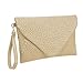 b.m.c BMC Fashion Forward Dinosaur Eggshell Faux Leather Envelope Style Studded Square Circle Fashion Clutch