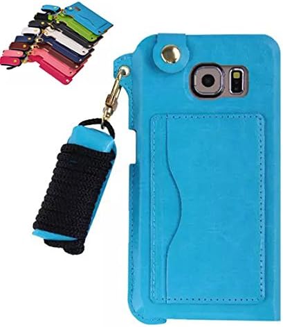 Samsung Note 5 Neck Strap case, Heliant PU Leather Case with Card Holder &amp; Kickstand Feature (Tianzhu series) (Cambridge blue)
