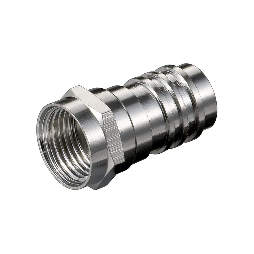 Wentronic WEFC 7 °F-Plug Connector F Silver Wire Connector (Silver)