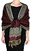 Peach Couture Women's Ravishing Reversible Jacquard Paisley Shawl Wrap Pashmina Cranberry Red Dark Gold