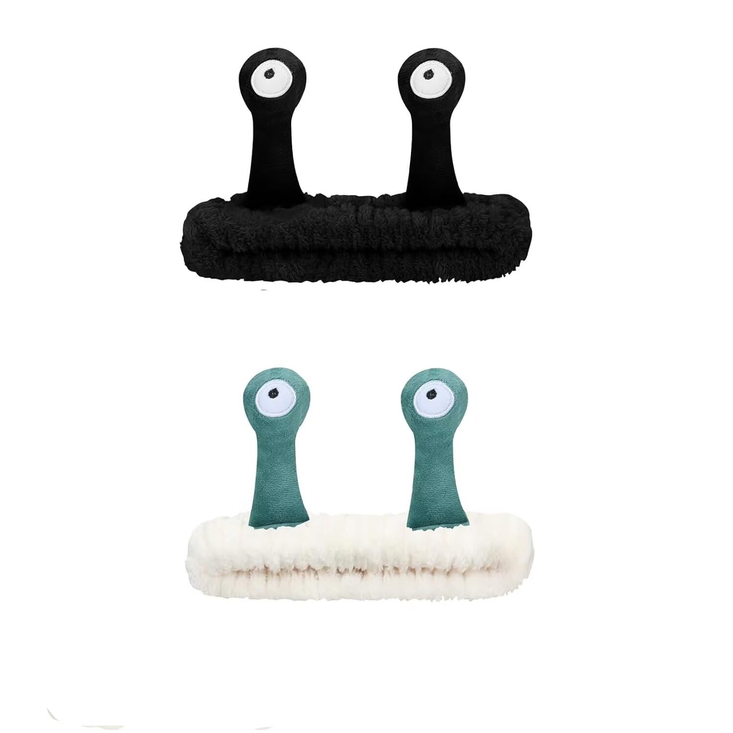 2 Pcs Face Wash Headband, Cartoon Snail Spa Headband, Cute Animal Headband Women Elastic Headband for Washing Face Shower Sports Beauty Skincare Creative Hair Accessories (Black and White)