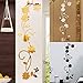 Quaanti DIY Flower Mirror Wall Sticker, 3D Removable Acrylic Mirror Decor of Self Adhesive for Art Window Wall Decal Kitchen Home Decoration, Modern Clearance (Silver)