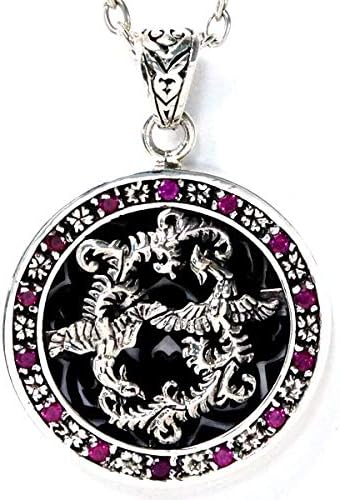 Amazon シルバー925 ペンダント ネックレス 和柄 和風 鳳凰 桜 チェリー 花 フラワー レッドジルコニア メンズ ジュエリー 通販