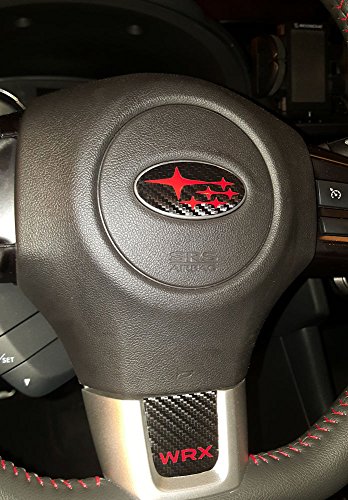 2015 - 2017 subaru wrx steering wheel decals (red)