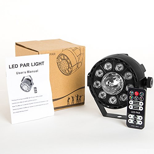 URlighting Par Lights with 12 LEDs - Mini Party DJ Lights Par Can Lights Stage Effect Lighting Magic Ball Lights with IR Remote and DMX Control for Concerts Disco Karaoke Club Pub Show Music Events - Thumbnail 6