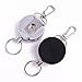 UNIQME Retractable Badge Reel Heavy Duty Key Reels Carabiner Key Ring Badge Holder Reel Clip for ID Card Key Keychain 2 Packs (Black and Sliver)