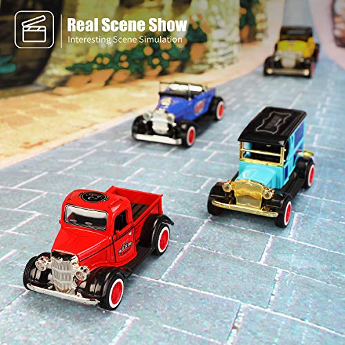 image for Geyiie Small Cars Toys for Toddlers, Pull Back Vehicles Classical Cars