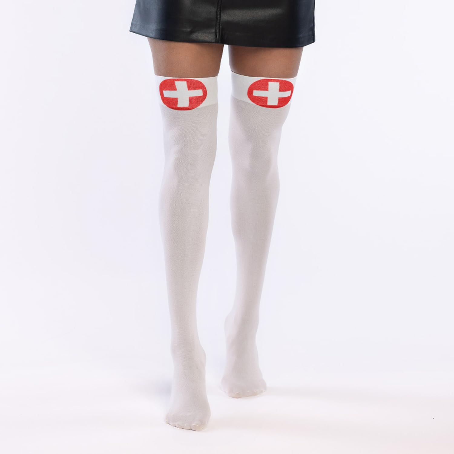 Boland - Nurse Nurse Stockings for Adults, White/Red, One Size, 02254