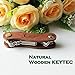 Compact Key Organizer by KEYTEC - Eco Friendly Wooden Smart Key Holder 8~10 Keys Storage – Full Gift Box Package (Expansion kit & Hook Included)
