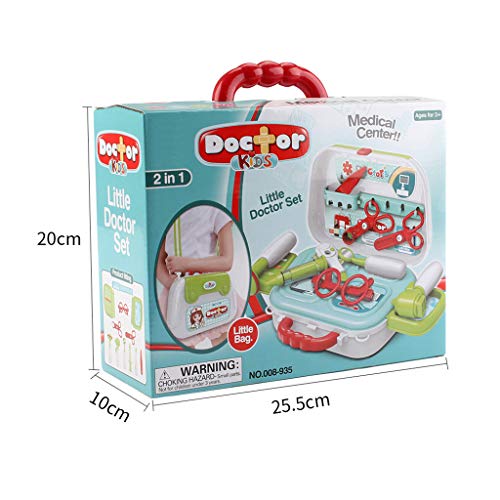 Karooch 15pcs Pretend Play Simulation Medical Equipment Shoulder Bag Set Mini Playset Dollhouse Children Doctor Role Play Toy for Kids Girls and Boys