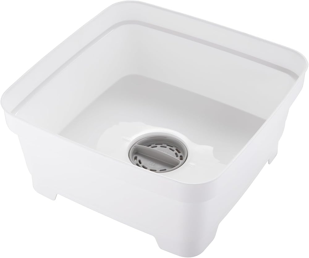 Minky 11L Washing Up Bowl with Plug & Strainer White UK Made