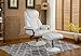 Divano Roma Furniture Office Swivel Chair with Footstool, Faux Leather Reclining Executive and Gaming Chairs (White)
