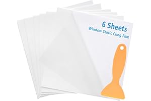 PUSNMI Car Static Cling Film, PVC Material, Transparent, 6.3''×6.3'', 6 Pcs, Waterproof, for Car Windows & Other Smooth Surfaces