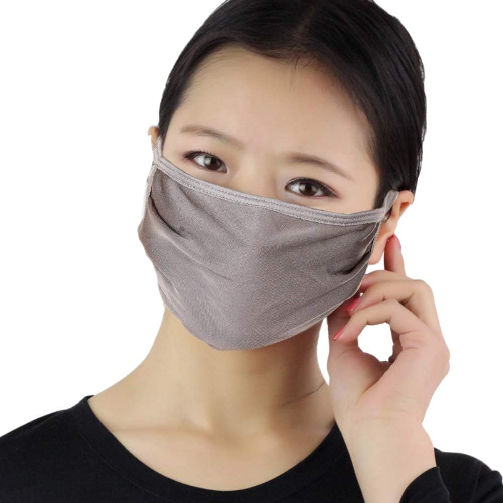 khkadiwb [Mouth Cover Dust Proof Anti Droplet Washable Reusable Double Layer Silk Thin Face Mouth Mask Safety Face for Adult Kids Running Cycling Outdoor Activities Coffee