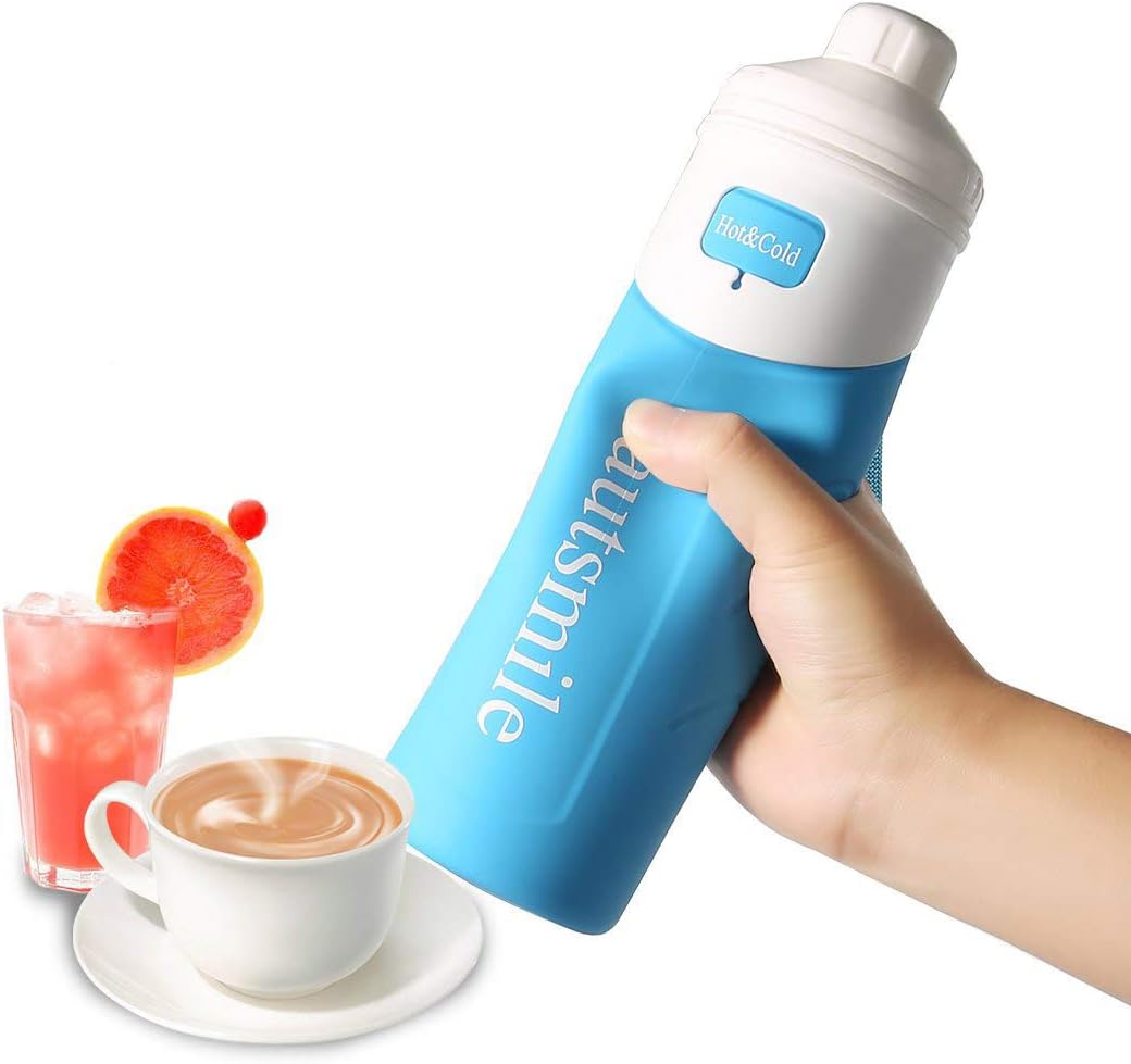 Autsmile Silicone Insulated Water Bottle Thermos BPA Free LFGB Silicone, Comfy Spout & Leakproof Lid For Travel, Sports, Camping, Hunting, Gym, Outdoors
