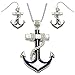 DianaL Boutique Silvertone Nautical Anchor Pendant Necklace and Earring Set 24