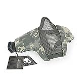 OneTigris Foldable Half Face Mesh Mask Military Style Comfortable Adjustable Tactical Lower Face Protective Mask 9 Colors Available (ACU)