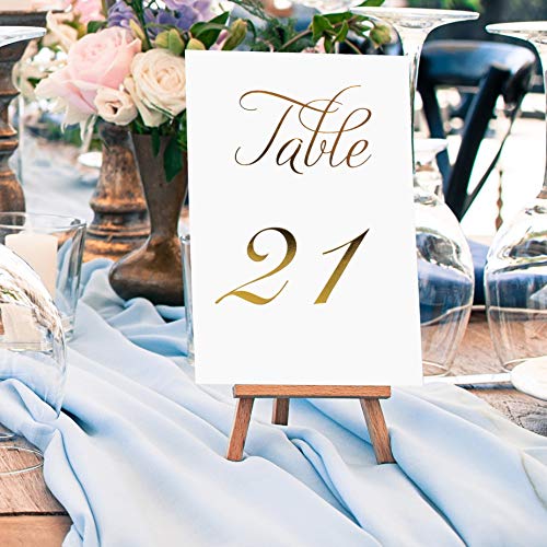 Wedding Table Numbers Elegant Double Sided Gold Foil Lettering with Head Table Card