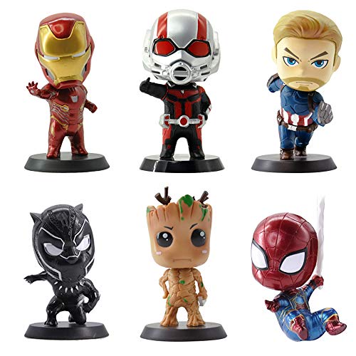 TinPlanet Marvel Avengers Endgame Iron Man Action Figure Collectible, Car Decoration Bobble Head Doll, 4 Inches