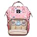 LEQUEEN Diaper Bag Multi-Function Baby Diaper Backpack Nappy Bags, Mom Dad Travel Backpack Large Capacity Baby Bags with Unicorn Printing (Pink)
